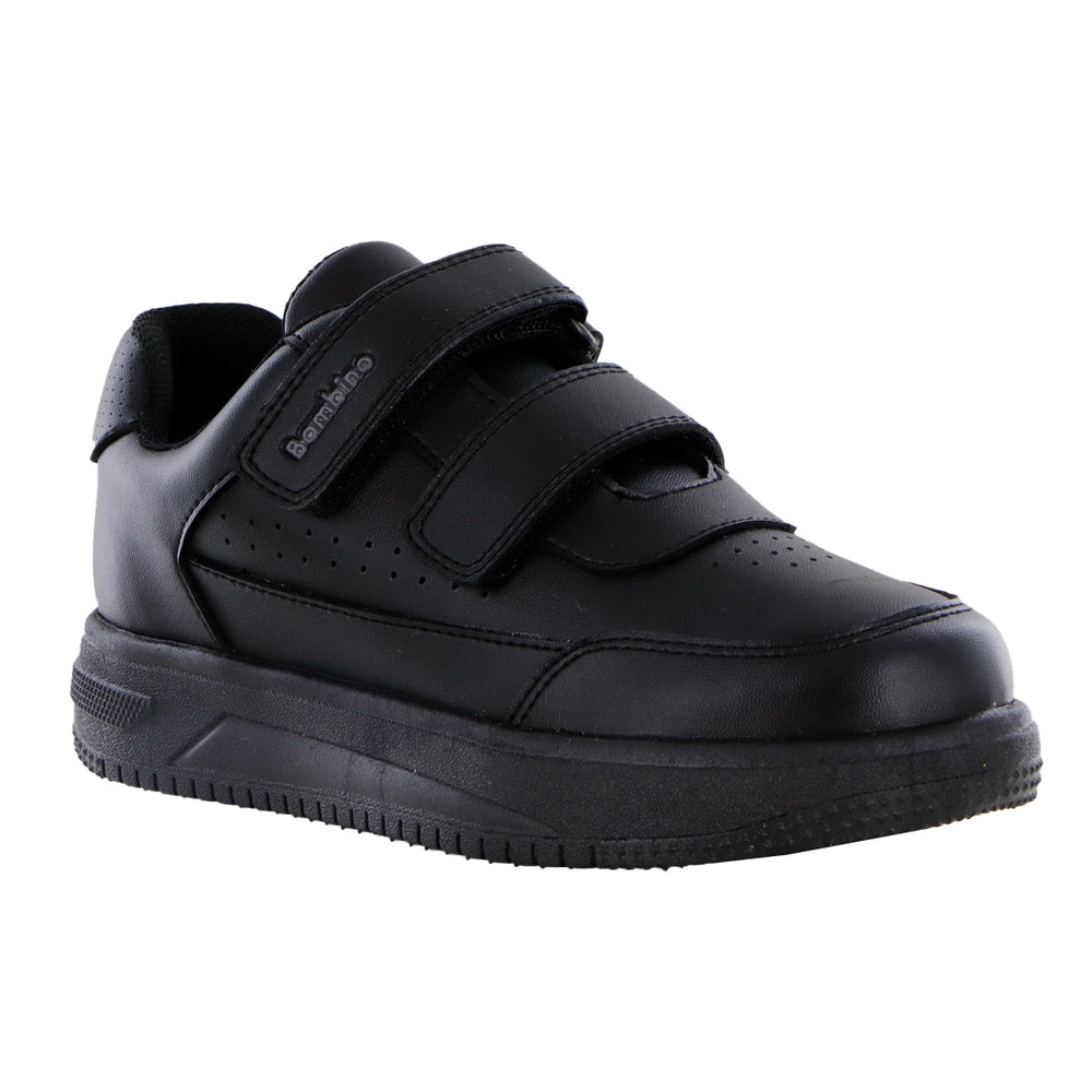 Tenis Escolar Negro para Niño Bambino Ba1109 con Doble Velcro