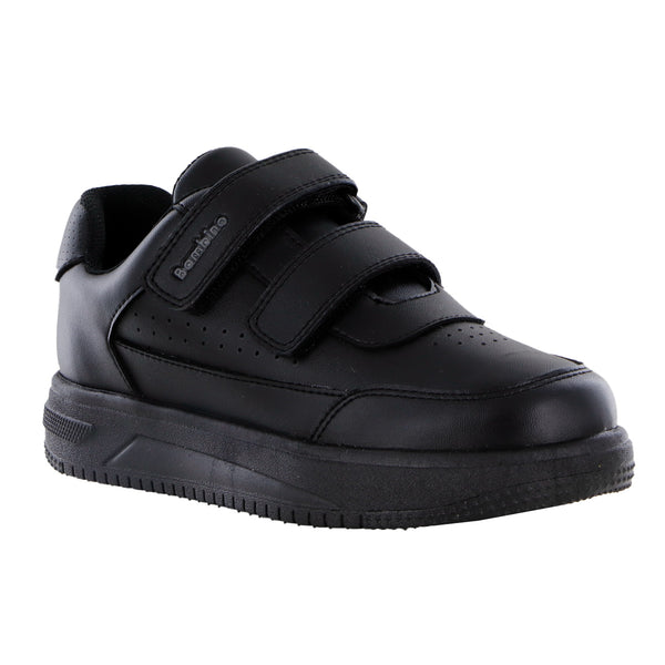 Tenis Escolar Negro para Niño Bambino Bm1109 con Doble Velcro