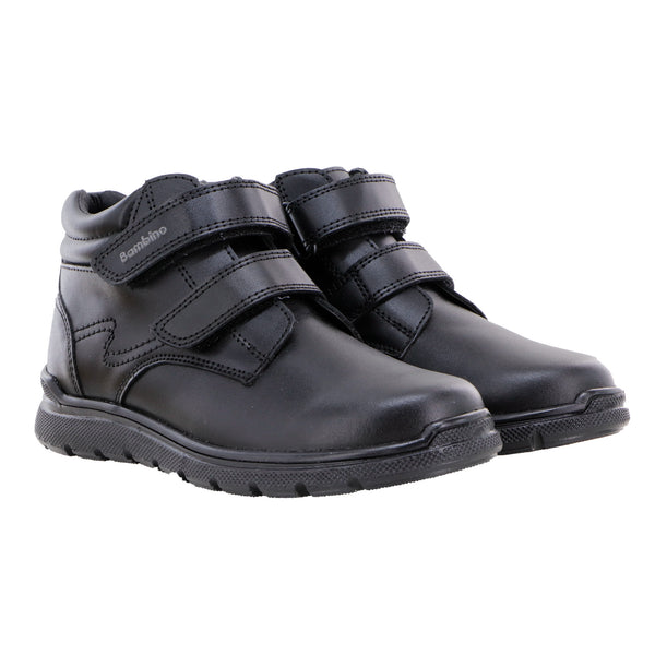 Zapato Escolar Alto Negro para Niño Bambino Ba6524 con Doble Ajuste de Contacto