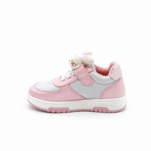 Tenis para Niña Bambino BM7219 Rosa con Conejito Afelpado Velcro y Elástico Brillos