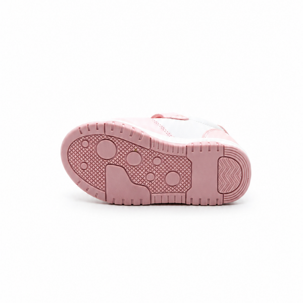 Tenis para Niña Bambino BM7219 Rosa con Conejito Afelpado Velcro y Elástico Brillos