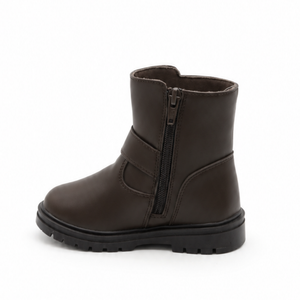 Botín Infantil Bambino BM8007 Moka con Corazones y Hebilla