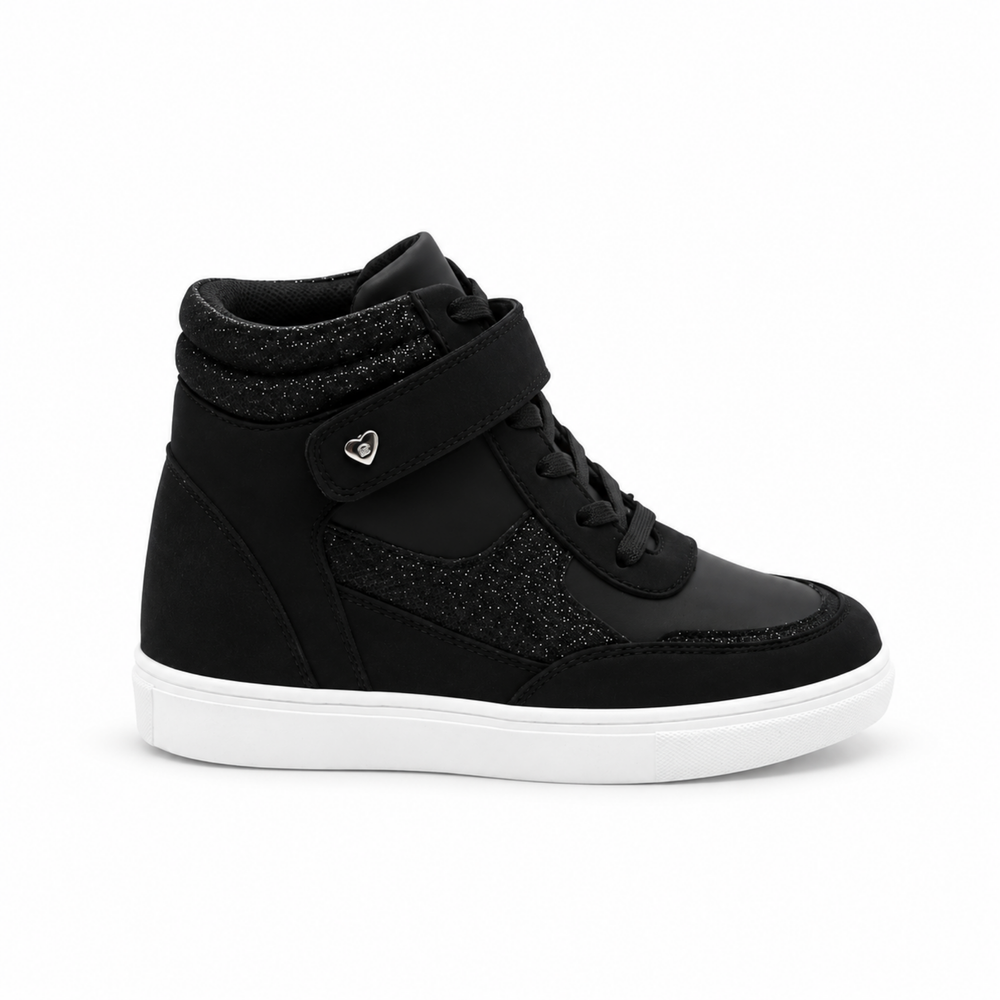 Tenis Bota para Niña Bambino BM1781 Negro con Brillo