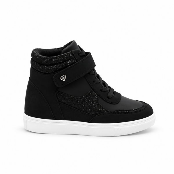 Tenis Bota para Niña Bambino BM1781 Negro con Brillo