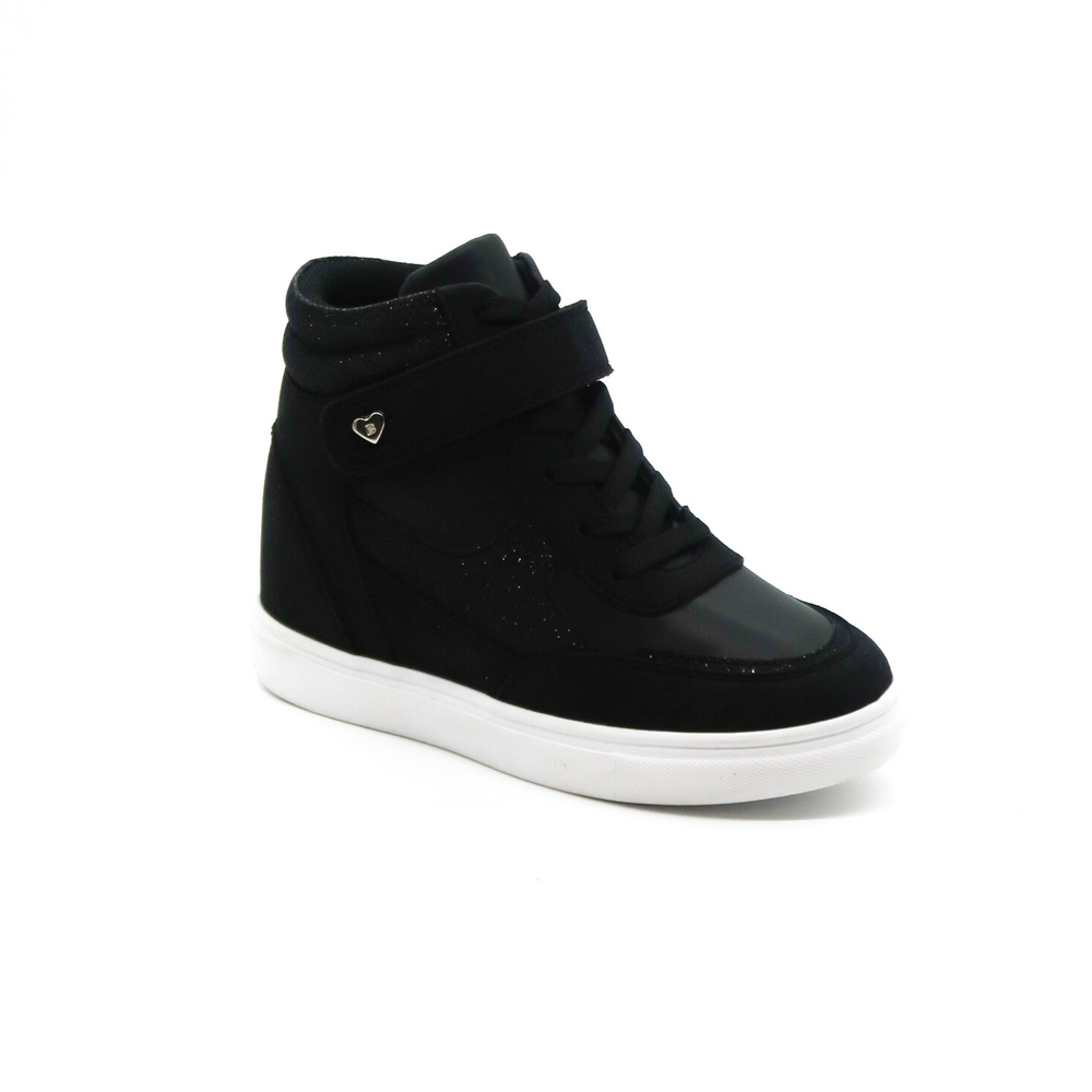 Tenis Bota para Niña Bambino BM1781 Negro con Brillo