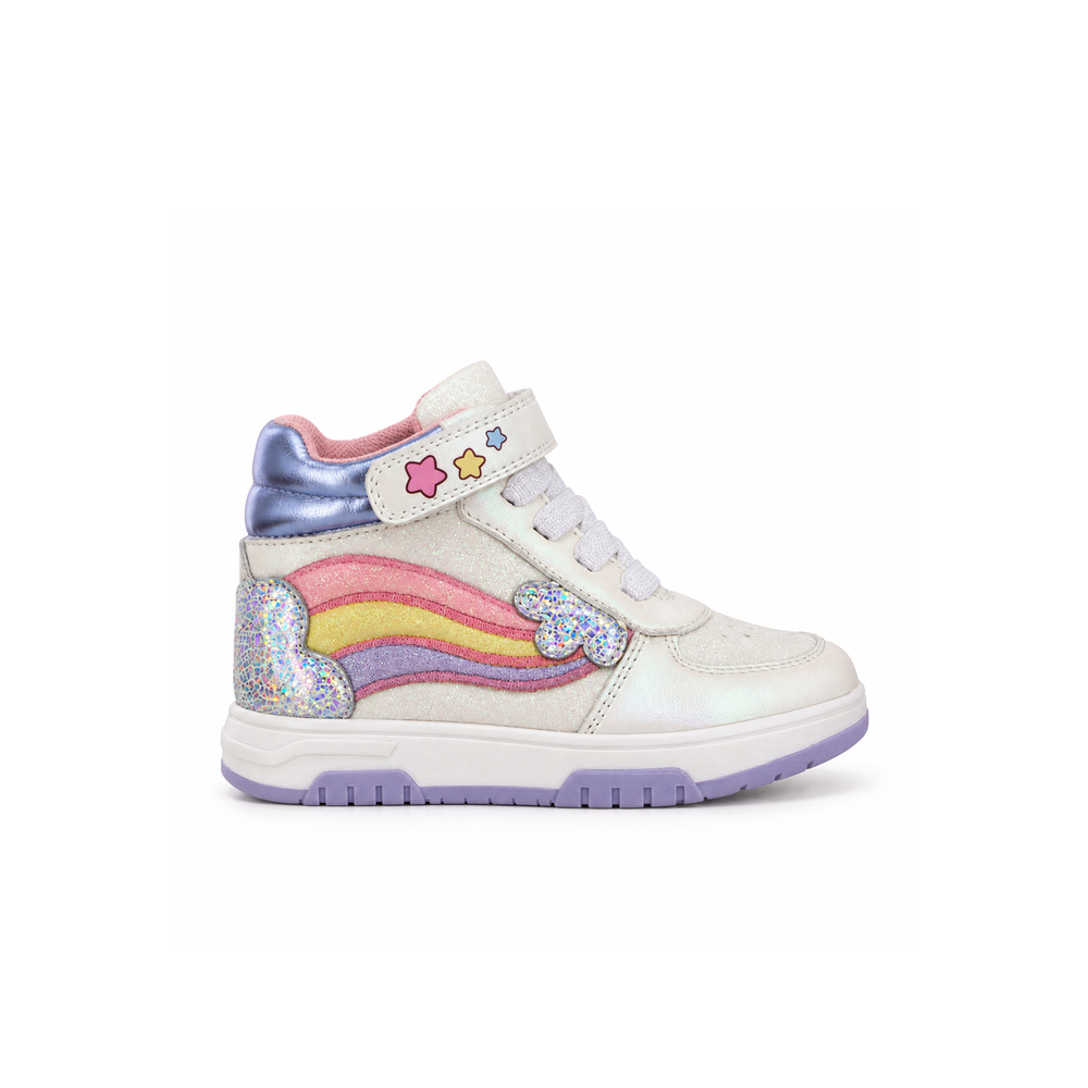Tenis Bota para Niña Bambino BM7175 Blanco con Arcoíris