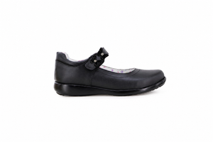 Zapato Escolar Negro para Niña Bambino BM5804 con Mariposas