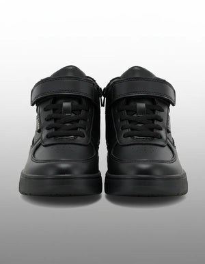 Tenis Escolar Niño Bambino BA7068 Negro de Corte Alto con Ajuste de Velcro