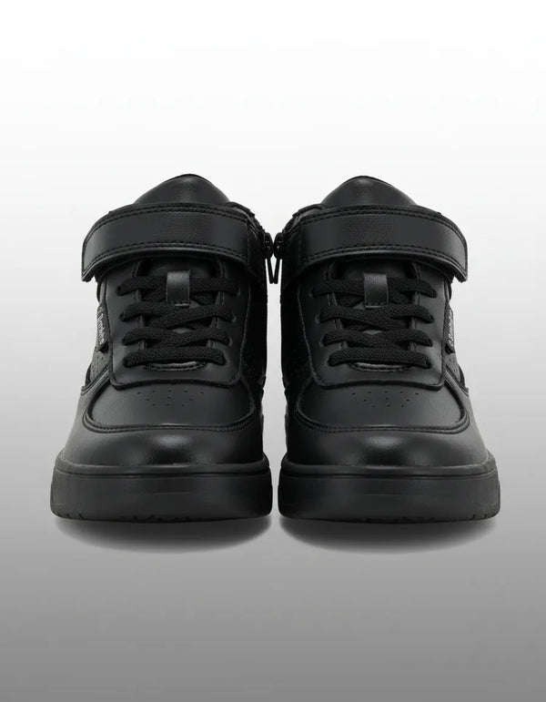 Tenis Escolar Niño Bambino BA7068 Negro de Corte Alto con Ajuste de Velcro