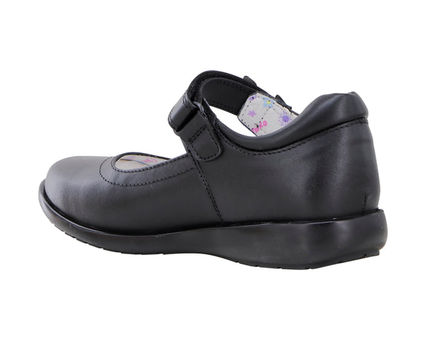 Zapato Escolar Negro para Niña Bambino BM5804 con Mariposas