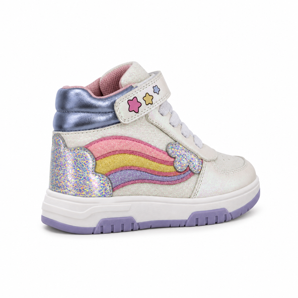 Tenis Bota para Niña Bambino BM7175 Blanco con Arcoíris